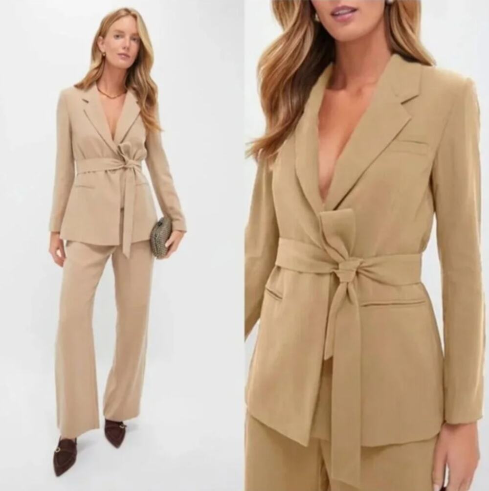 Tuckernuck Khaki Shea Belted Blazer Small NWT Wrap Tie Waist Jacket Neutral Fall